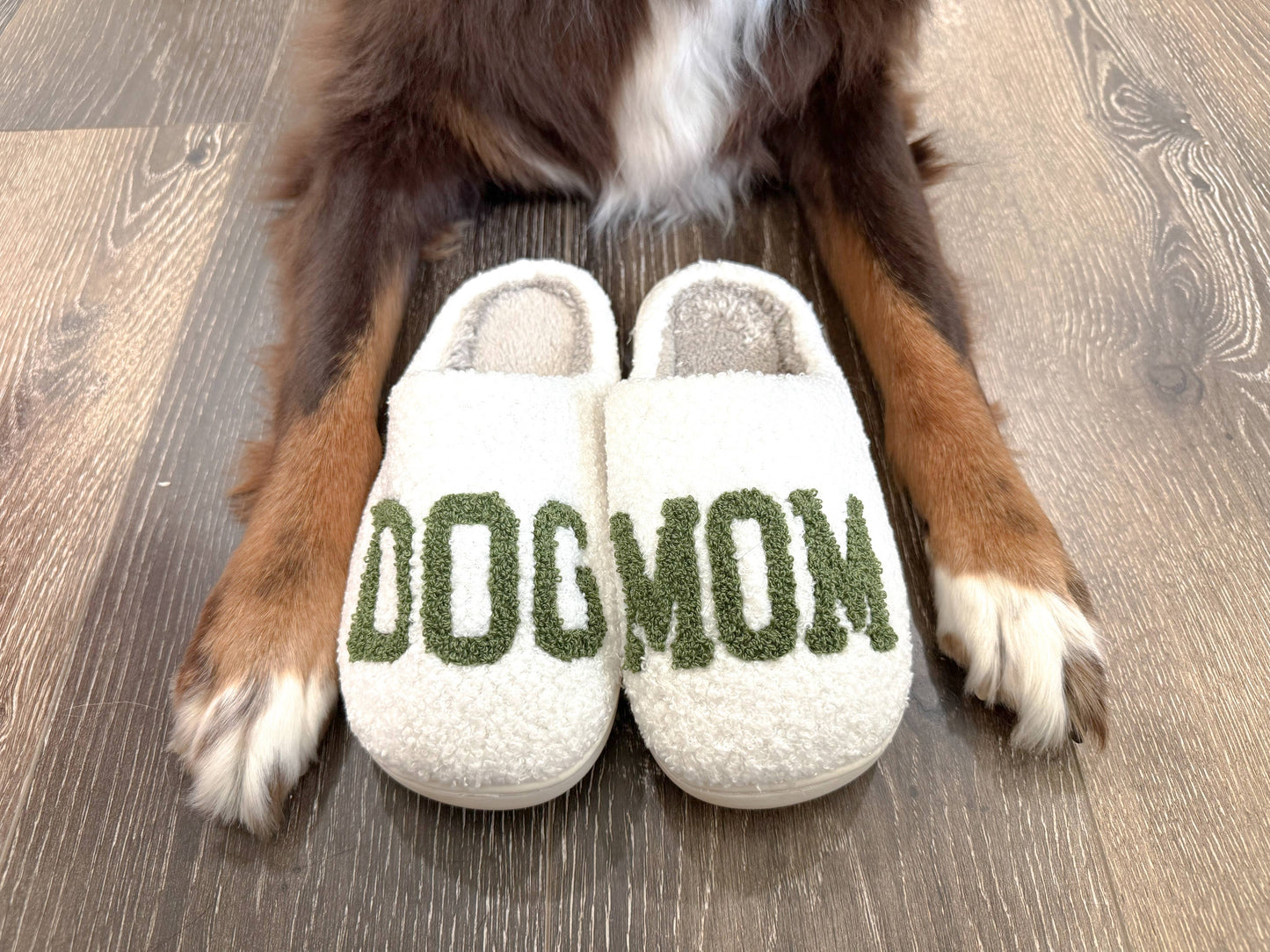Dog Mom Slippers - Green