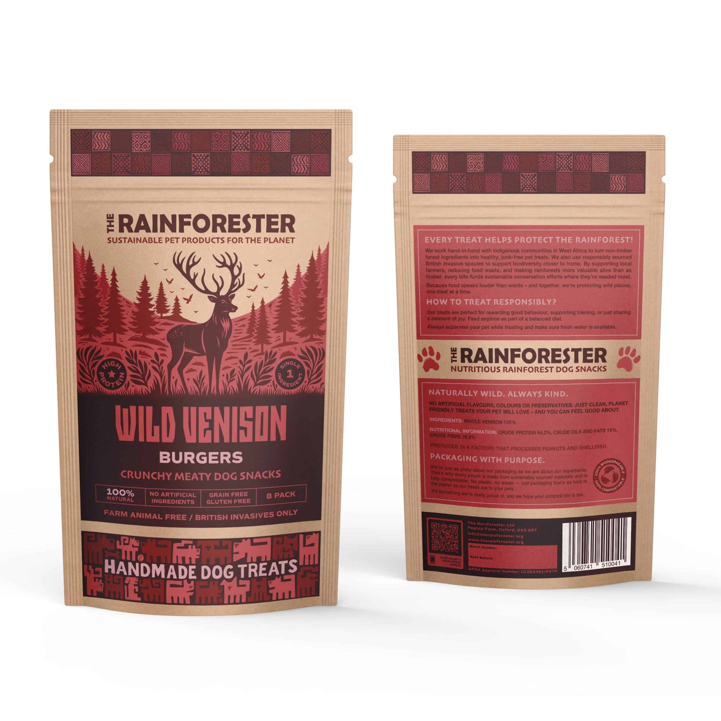 Wild Venison Burgers | Natural Whole Prey Dog Treats