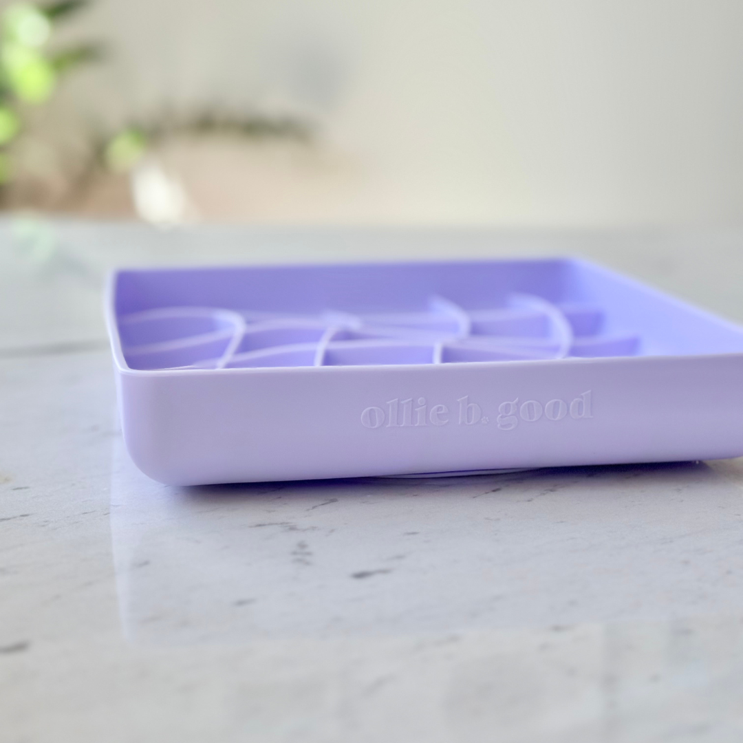 Ollie B. Good Wavies Slow Feeder Bowl | Viola | Enrichment Bowl For Pets