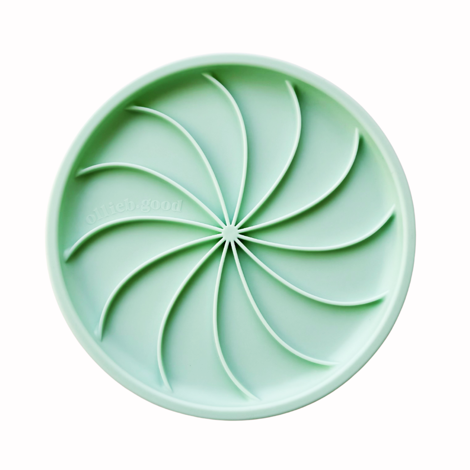 Ollie B. Good Wheelies Lick Mat & Lid | Cucumber Melon | Enrichment Mat For Pets