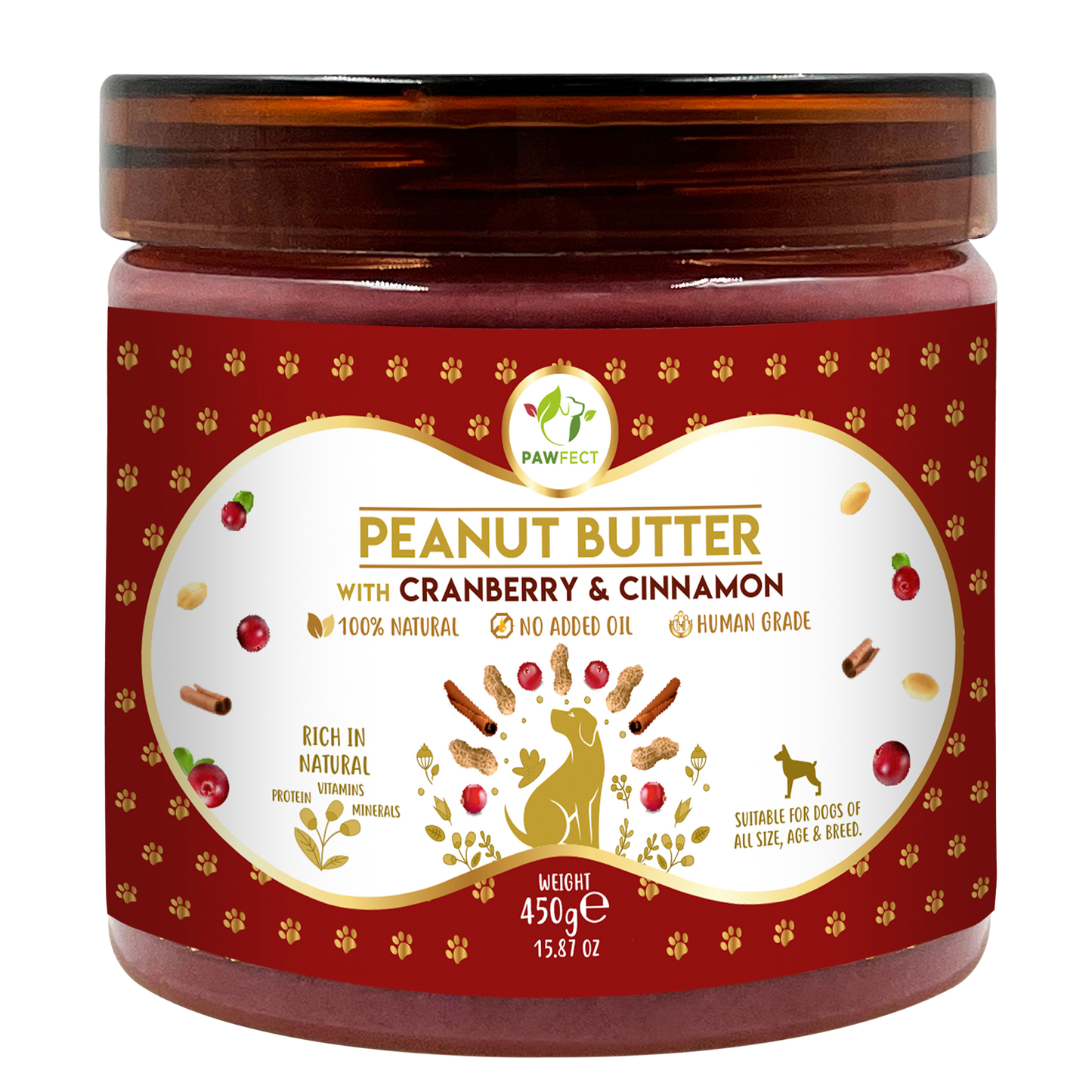 Peanut Butter with Cranberry & Cinnamon for Dogs & Puppies