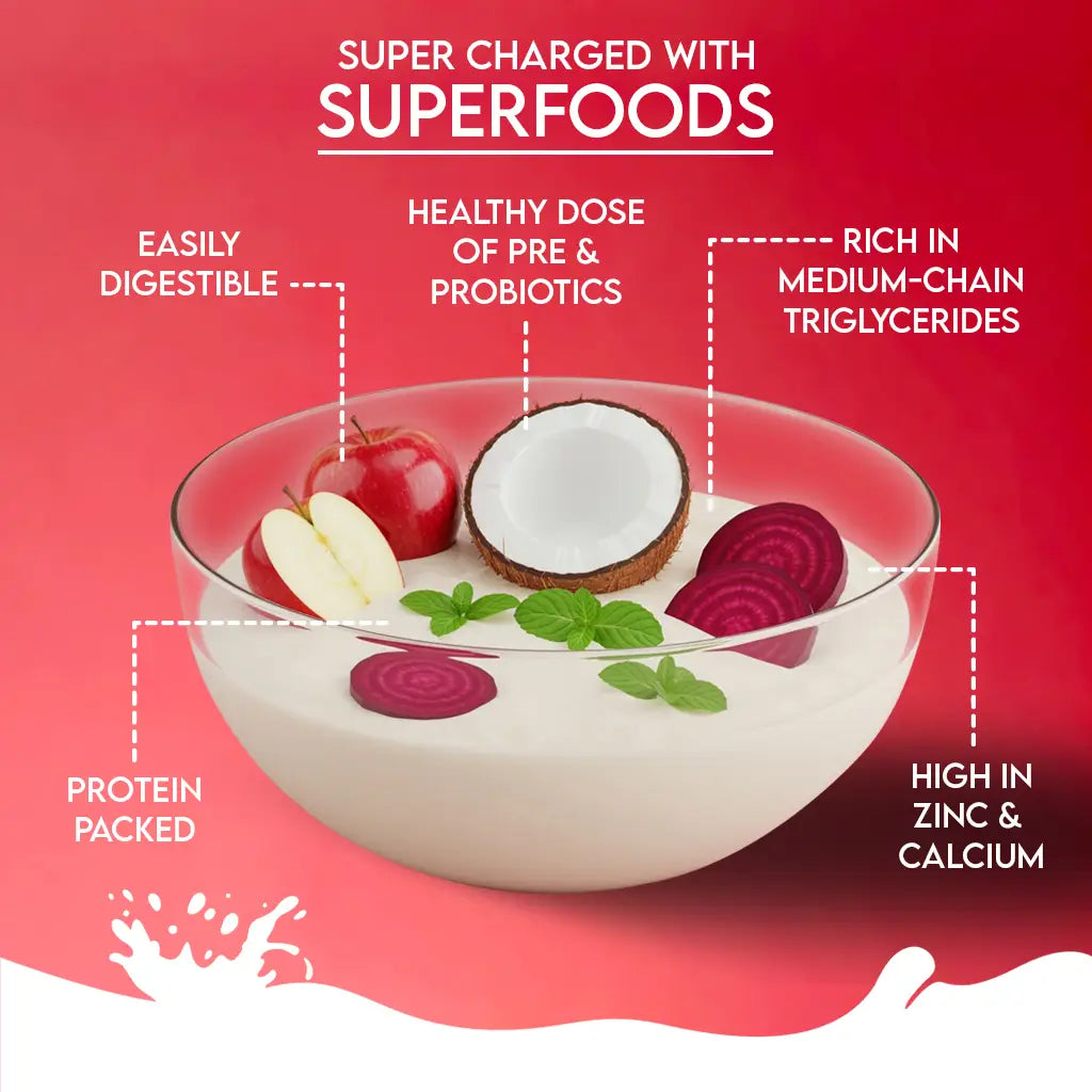 Camel Milk with Apple, Coconut, Beetroot & Mint