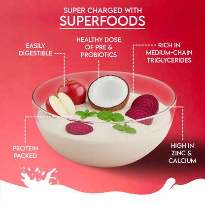 Camel Milk with Apple, Coconut, Beetroot & Mint