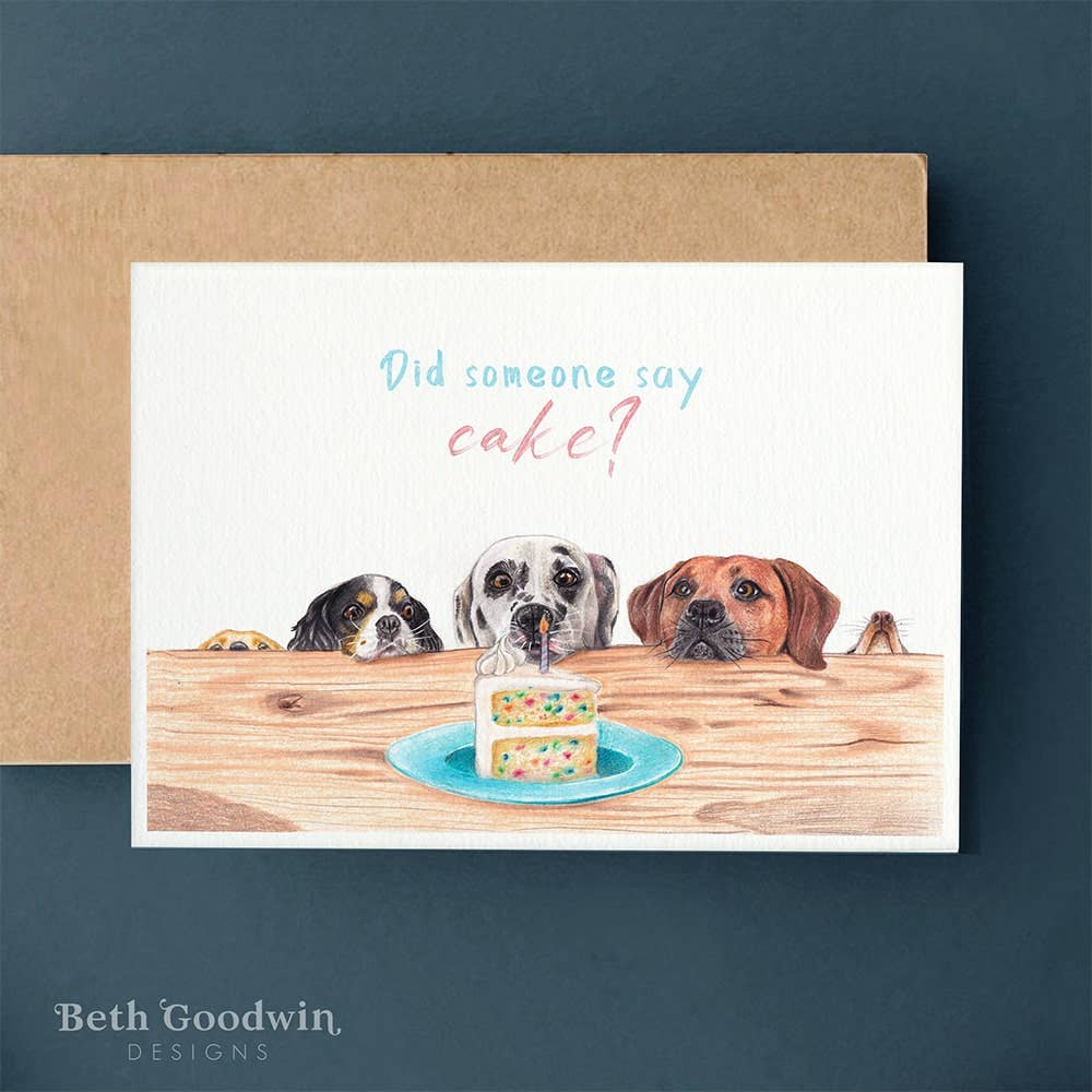 Birthday Cake & Dogs Card By Beth Goodwin Designs