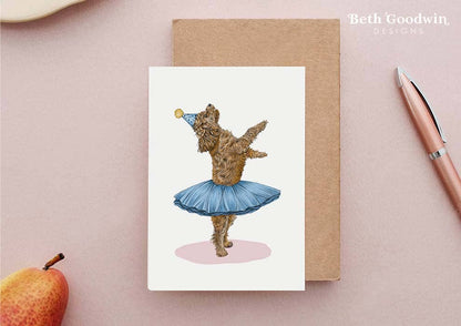 Dancing Cockapoo Birthday Card By Beth Goodwin Designs
