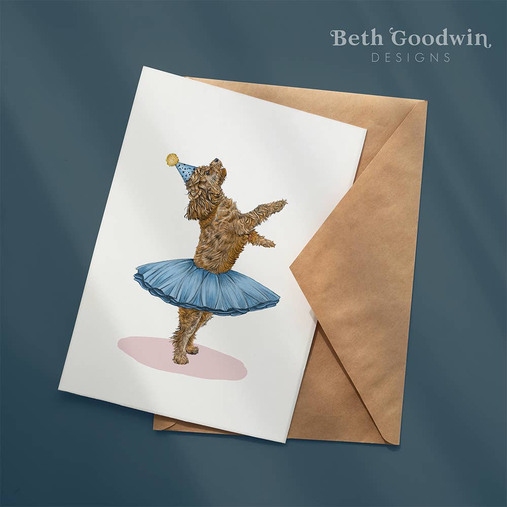 Dancing Cockapoo Birthday Card By Beth Goodwin Designs