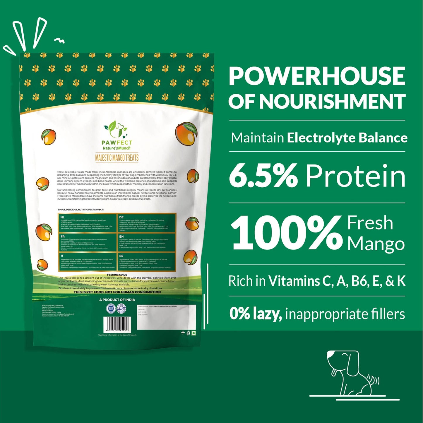 Freeze Dried Majestic Mango Treats for Dogs | Healthy Plant Based Dog Treats