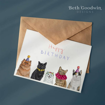 Party Cats Birthday Card 1by Beth Goodwin Designs