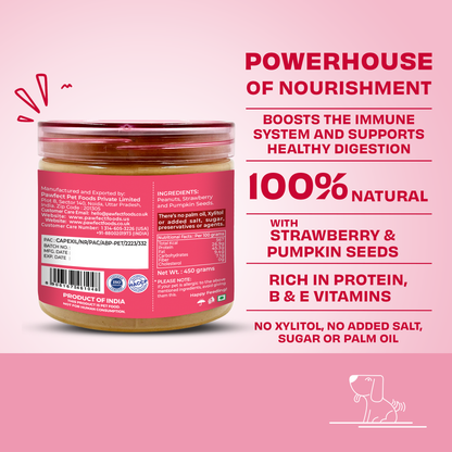 Pawfect Peanut Butter with Strawberry & Pumpkin Seeds for Dogs & Puppies