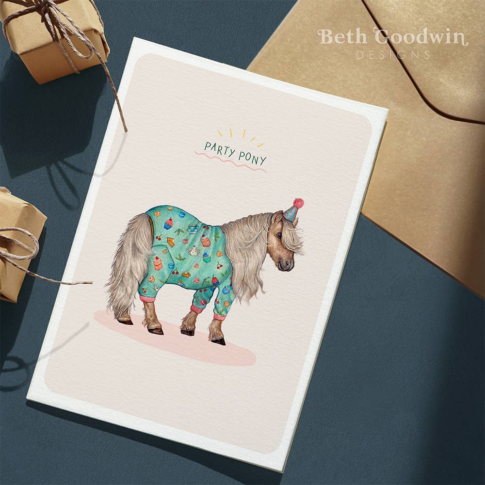 Shetland Pony Birthday Card By Beth Goodwin Designs