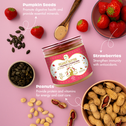 Pawfect Peanut Butter with Strawberry & Pumpkin Seeds for Dogs & Puppies