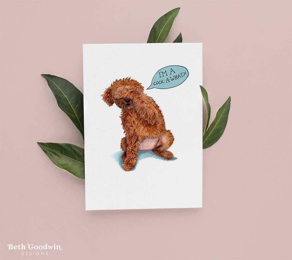 Funny Cockapoo Greetings Card By Beth Goodwin Designs