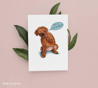 Funny Cockapoo Greetings Card By Beth Goodwin Designs
