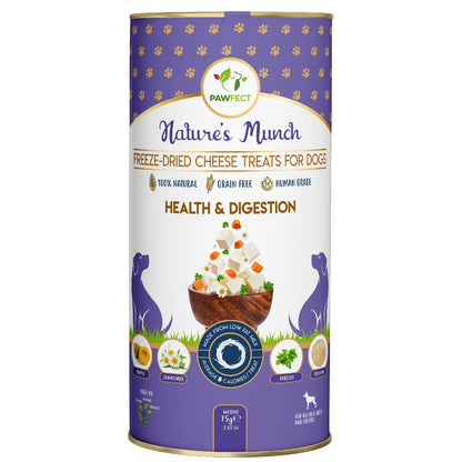 Freeze Dried Cottage Cheese With Chamomile, Psyllium, Papaya & Parsley | Health & Digestion Treats for Dogs