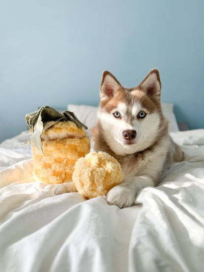 Lambwolf Pineapple Pop Enrichment Dog Toy | Squeaky + Snuffle Toy