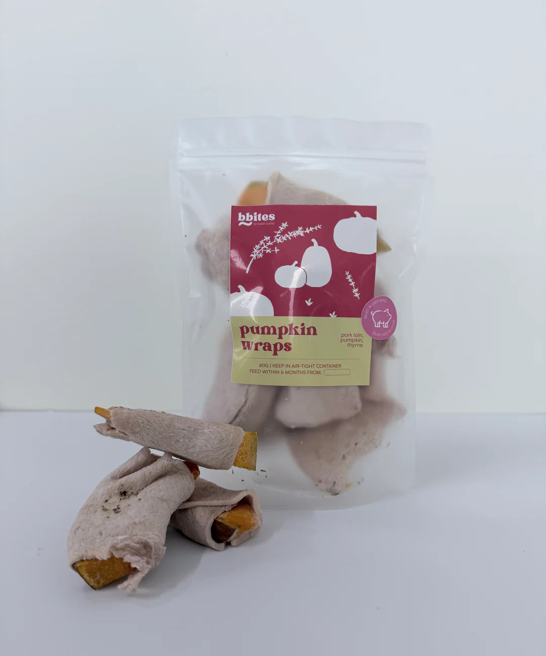 Beast Buddy Pumpkin Wraps | Natural Freeze Dried Dog Treats