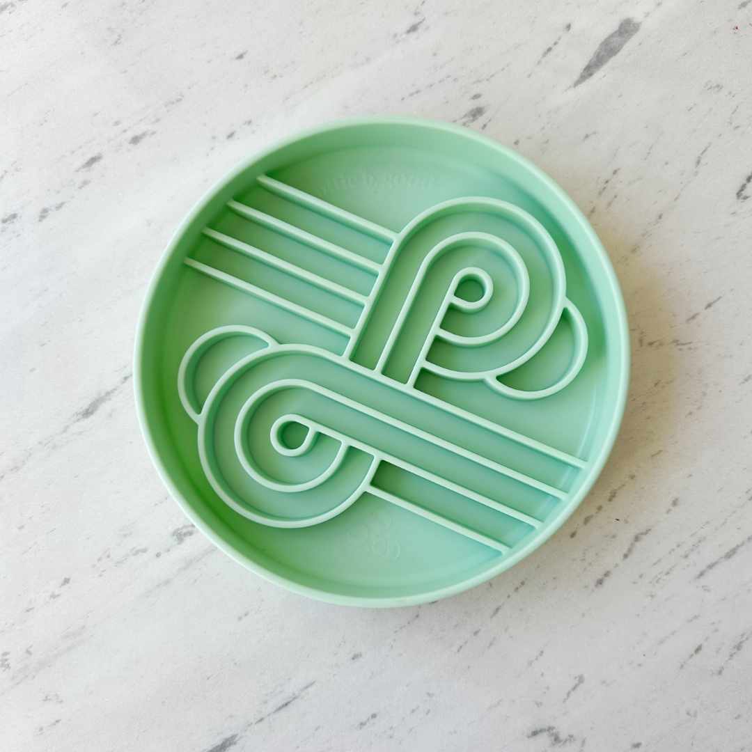 Ollie B. Good Zoomies Slow Feeder Bowl | Cucumber Melon | Enrichment Bowl For Pets