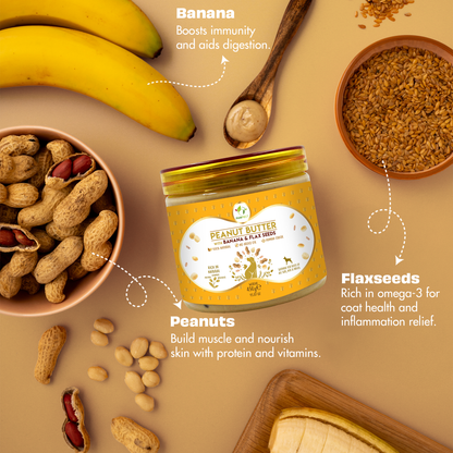Pawfect Peanut Butter with Banana & Flaxseeds for Dogs & Puppies