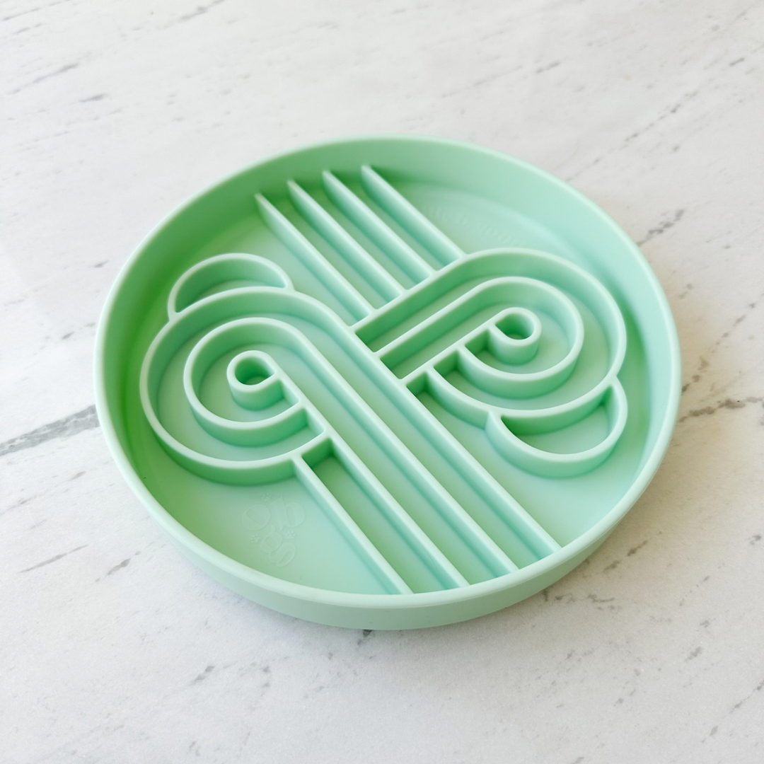 Ollie B. Good Zoomies Slow Feeder Bowl | Cucumber Melon | Enrichment Bowl For Pets