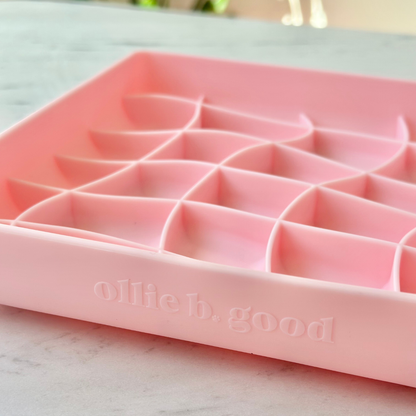 Ollie B. Good Wavies Slow Feeder Bowl | Strawberry | Enrichment Bowl For Pets