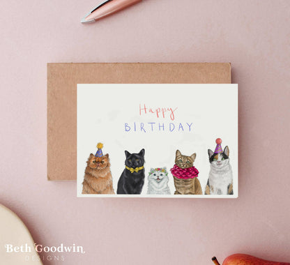 Party Cats Birthday Card 1by Beth Goodwin Designs
