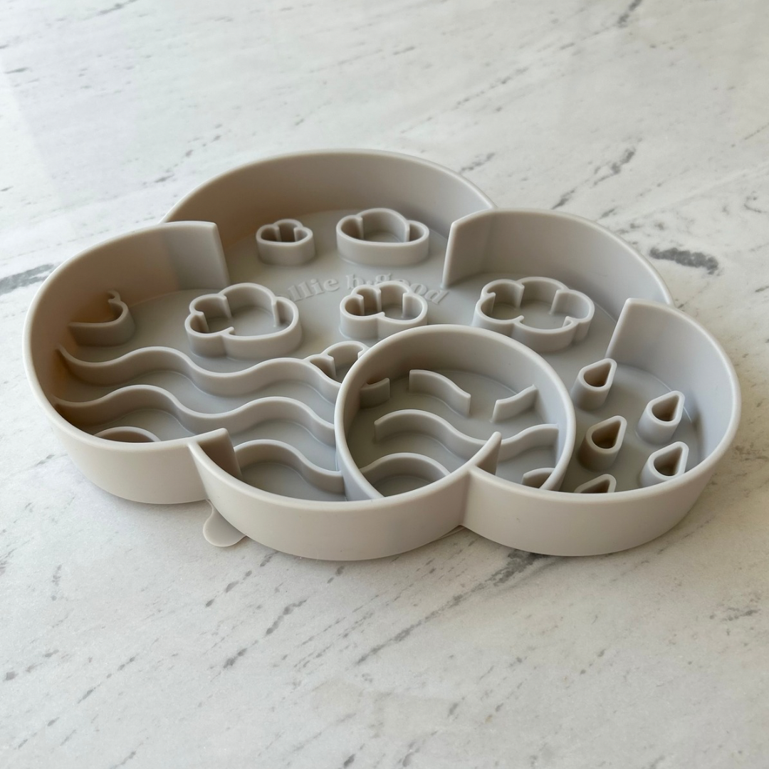 Ollie B. Good Cloud Slow Feeder Bowl | Oyster | Enrichment Bowl For Pets