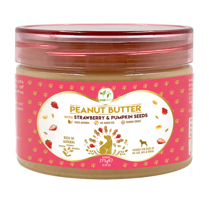 Pawfect Peanut Butter with Strawberry & Pumpkin Seeds for Dogs & Puppies