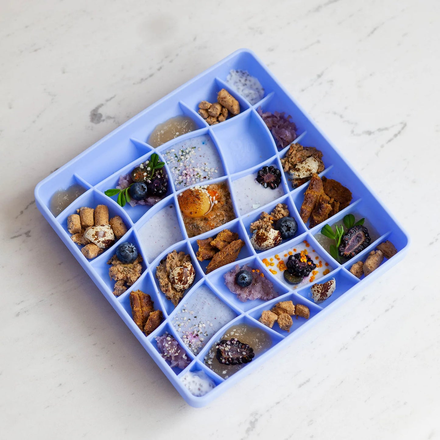 Ollie B. Good Wavies Slow Feeder Bowl | Cornflower | Enrichment Bowl For Pets
