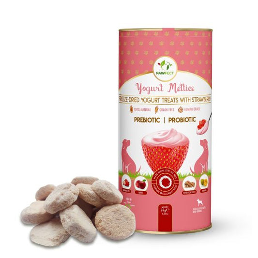 Yoghurt Melties - Strawberry, Apple, Papaya & Burdock Root | Natural Treats For Dogs